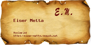 Eiser Metta névjegykártya